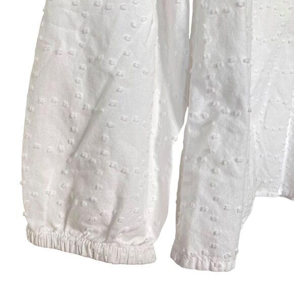 Hanna Andersson Blouse in Swiss Dot White Girls Size 140 (10) Button Up Shirt - Picture 5 of 11